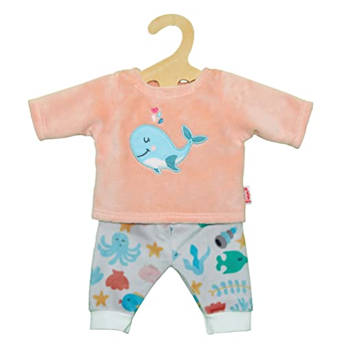 Heless 2285 - Puppenkleidung im Design Wal Bobby, 2 teiliger Pyjama mit Shirt und Stoffhose für Puppen und Kuscheltiere der Größe 35 - 45 cm von Heless