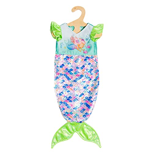 Heless 2320 - Puppenkleidung im Design Meerjungfrau Yara, Kleid mit glitzernden Pailletten für Puppen und Kuscheltiere der Größe 35-45 cm von Heless