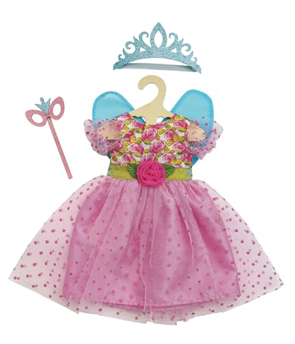 Heless 2440 - Puppenkleidung im Design Prinzessin Lillifee, Kleid inkl. Glitzerkrone und Augenmaske für Puppen und Kuscheltiere der Größe 35-45 cm von Heless