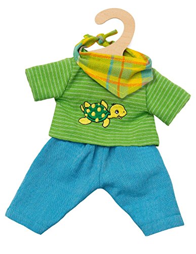 Heless 2721 - Fair Trade Bekleidungs-Set für Puppen, Outfit Max, 3 teilig mit Hose, Shirt und pfiffigem Halstuch, Größe 35 - 45 cm von Heless