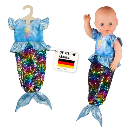 Heless 2920 - Kleid für Puppen, Meerjungfrau Ava mit Wendepailletten, Größe 35 - 45 cm von Heless