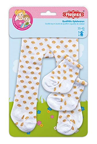 Heless 4771 - Strumpfhose mit Söckchen für Puppen, weiß mit goldenen Punkten, Größe 28 - 35 cm Heless 4771 - Strumpfhose mit Söckchen für Puppen, weiß mit goldenen Punkten, Größe 28 - 35 cm von Heless
