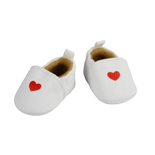 Heless 530 - Slipper für Puppen, in Weiß und mit Herz, für Puppen und Kuscheltiere der Größe 38-45 cm Heless 530 - Slipper für Puppen, in Weiß und mit Herz, für Puppen und Kuscheltiere der Größe 38-45 cm von Heless