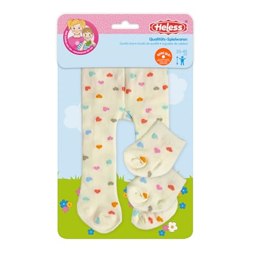 Heless 577 - Puppen-Strumpfhose mit Söckchen ''Herz Konfetti'', in Beige und bunten Herzen, für Puppen und Kuscheltiere der Größe 35-45 cm Heless 577 - Puppen-Strumpfhose mit Söckchen ''Herz Konfetti'', in Beige und bunten Herzen, für Puppen und Kuscheltiere der Größe 35-45 cm von Heless