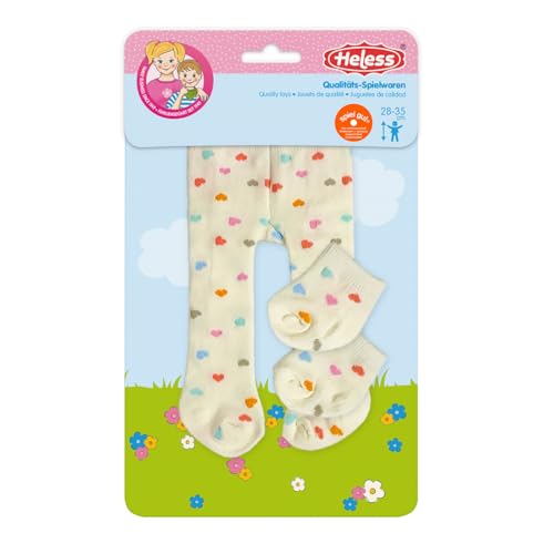 Heless 5771 - Puppen-Strumpfhose mit Söckchen ''Herz-Konfetti'', in Beige und mit bunten Herzen, für Puppen und Kuscheltiere der Größe 28-35 cm Heless 5771 - Puppen-Strumpfhose mit Söckchen ''Herz-Konfetti'', in Beige und mit bunten Herzen, für Puppen und Kuscheltiere der Größe 28-35 cm von Heless