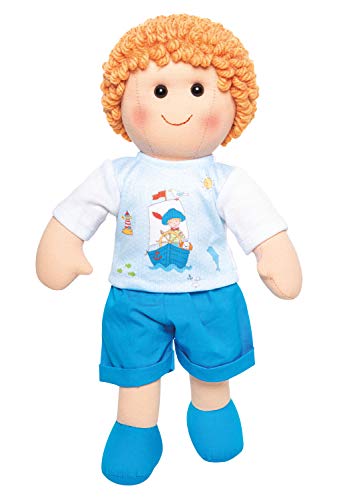 Heless 63 – Stoffpuppe Junge Fiete mit maritimem Outfit, ca. 32 cm große Weich-Puppe zum Kuscheln, Spielen und Liebhaben von Heless