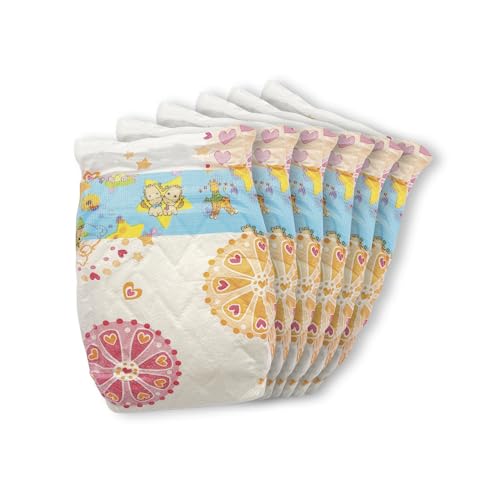 Heless 6635 - Puppenwindeln, 6 Stück, am Bund bedruckt mit farbenfrohen Spielzeugmotiven, wiederverwendbarer Klettverschluss, Größe 35 - 50 cm Heless 6635 - Puppenwindeln, 6 Stück, am Bund bedruckt mit farbenfrohen Spielzeugmotiven, wiederverwendbarer Klettverschluss, Größe 35 - 50 cm von Heless