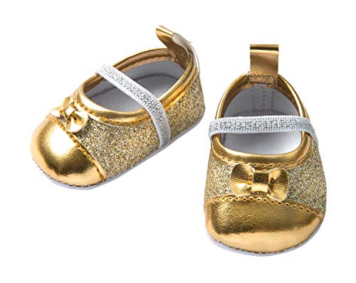 Heless 7471 - Glitzerballerinas für Puppen, gold, Größe 30 - 34 cm von Heless