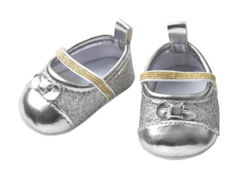 Heless 748 - Glitzerballerinas für Puppen, silber, Größe 38 - 45 cm von Heless