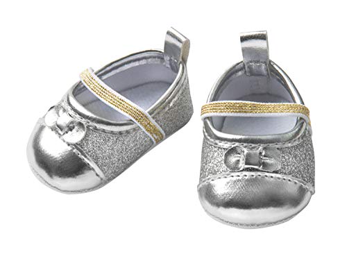 Heless 7481 - Glitzerballerinas für Puppen, silber, Größe 30 - 34 cm von Heless