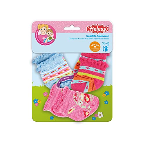 Heless 873 - Söckchen für Puppen, verschiedene Farbvarianten und Muster, 3 Paar, Größe 35 - 45 cm Heless 873 - Söckchen für Puppen, verschiedene Farbvarianten und Muster, 3 Paar, Größe 35 - 45 cm von Heless