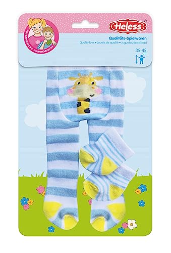 Heless 878 - Puppenkleidung im Design Lustige Tiere, Strumpfhose und Söckchen mit Tiermotiven in 3 Designs (sortiert), für Puppen und Kuscheltiere der Größe 35-45 cm von Heless