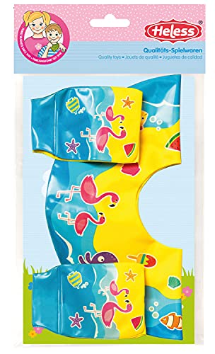 Heless 880 - Schwimm- und Badezubehör-Set für Puppen, 2 teilig mit aufblasbarem Schwimmring mit zwei Schwimmflügeln, für Puppen der Größe 35 cm bis 45 cm, Blau-gelben Heless 880 - Schwimm- und Badezubehör-Set für Puppen, 2 teilig mit aufblasbarem Schwimmring mit zwei Schwimmflügeln, für Puppen der Größe 35 cm bis 45 cm, Blau-gelben von Heless
