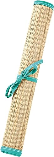 Heless 888 - Strandmatte für Puppen, aus Bast, mit türkisblauer Stoffeinfassung, zusammenrollbar, ca. 30 x 58 cm Heless 888 - Strandmatte für Puppen, aus Bast, mit türkisblauer Stoffeinfassung, zusammenrollbar, ca. 30 x 58 cm von Heless