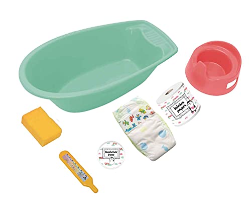 Heless 911 - Puppenbadewanne mit viel Zubehör, 7 teilig, mintfarben, für fröhlichen Badespaß und zur Puppenpflege Heless 911 - Puppenbadewanne mit viel Zubehör, 7 teilig, mintfarben, für fröhlichen Badespaß und zur Puppenpflege von Heless