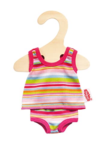 Heless 9110 - Unterwäsche-Set für Puppen, 2-teilig mit Unterhemd und Slip, in Blau oder Pink gestreift, 1 von 2 Designs (zufällige Auswahl), Größe 20 - 25 cm von Heless