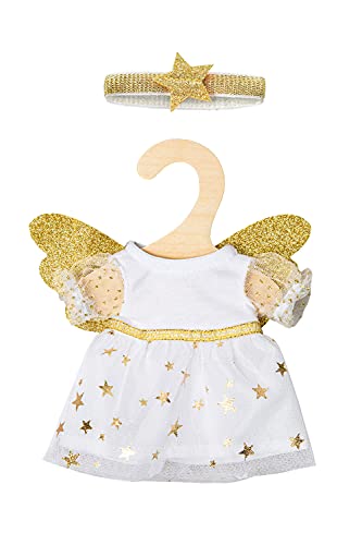 Heless 9152 - Kleid für Puppen im Design Schutzengel, mit goldenen Flügeln und Sternen-Haarband, Größe 20 - 25 cm von Heless
