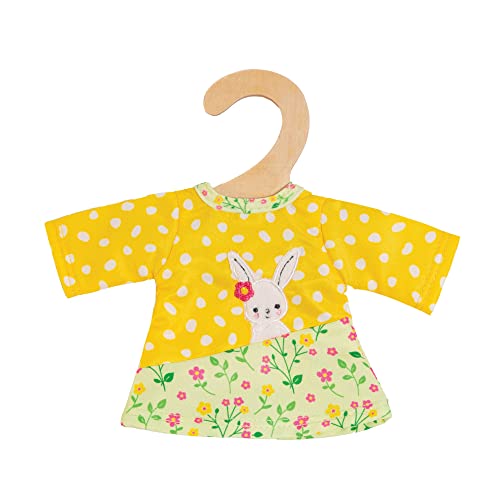 Heless 9355 - Puppenkleidung im Design Bunny Lou, Tunika-Kleid mit Hasenapplikation und Blumenmuster für Puppen und Kuscheltiere der Größe 20-25 cm von Heless
