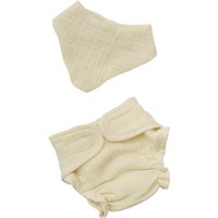Heless - Babyset mit Stoffwindel und Lätzchen, ecru, 2tlg., Gr. 35-45 cm von Heless