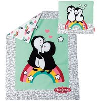 Heless - Puppen-Bettdecke Pinguin Pünktchen mit Kissen von Heless
