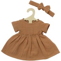 Heless - Puppenkleid mit Rüschen und Haarband, karamell, 2tlg., Gr. 28-35 cm von Heless