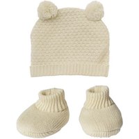 Heless - Strickset mit Bommelmütze und Strickschuhen, ecru, 2tlg., Gr. 35-45 cm Heless - Strickset mit Bommelmütze und Strickschuhen, ecru, 2tlg., Gr. 35-45 cm von Heless