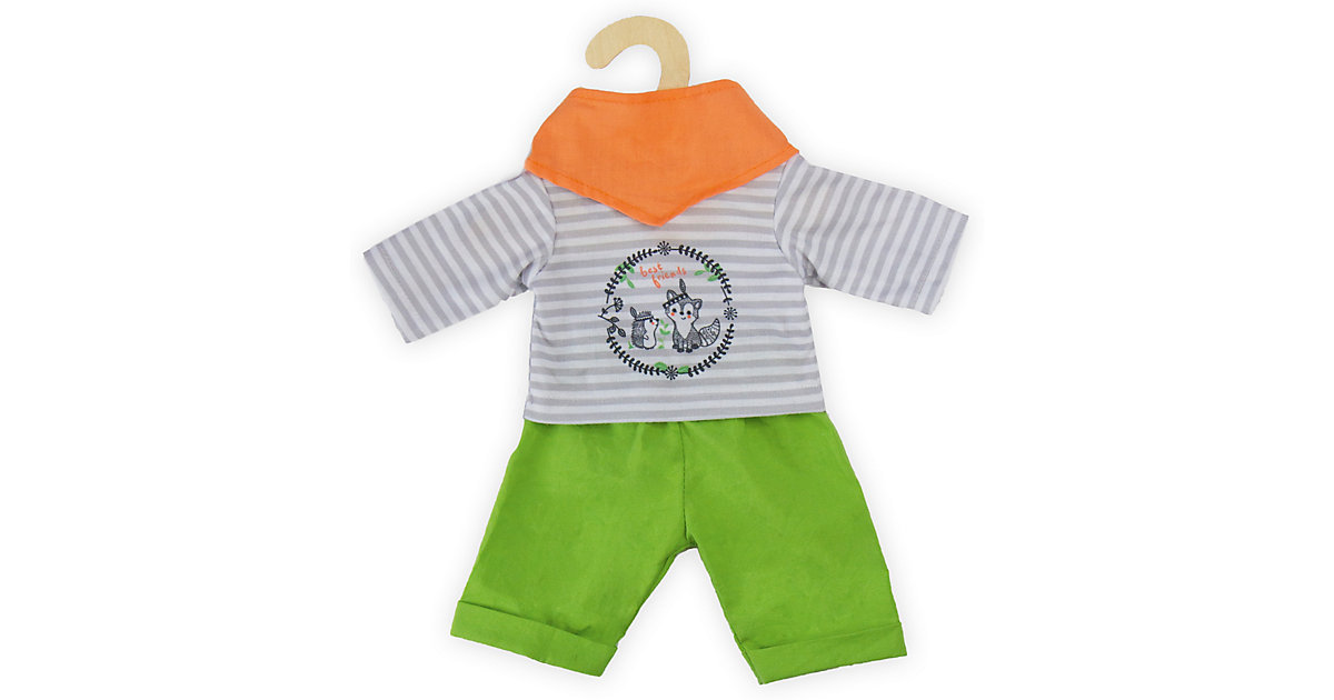 Puppen-Outfit Foxy, 3-tlg., Gr. 28-35 cm grau/grün Puppen-Outfit Foxy, 3-tlg., Gr. 28-35 cm grau/grün von Heless