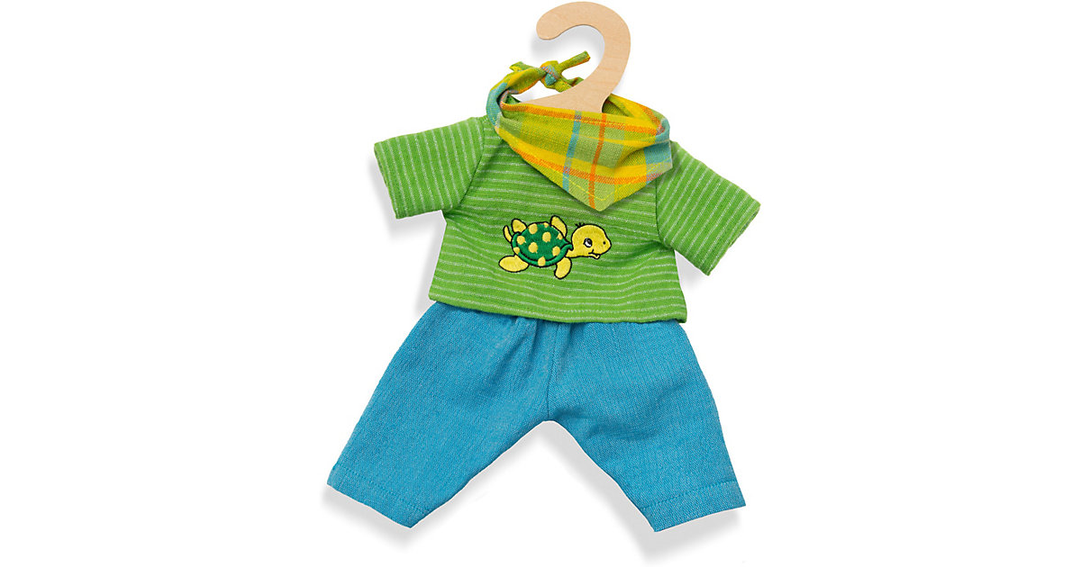 Puppen-Outfit Max, 3-tlg., Gr. 28-35 cm blau/grün von Heless