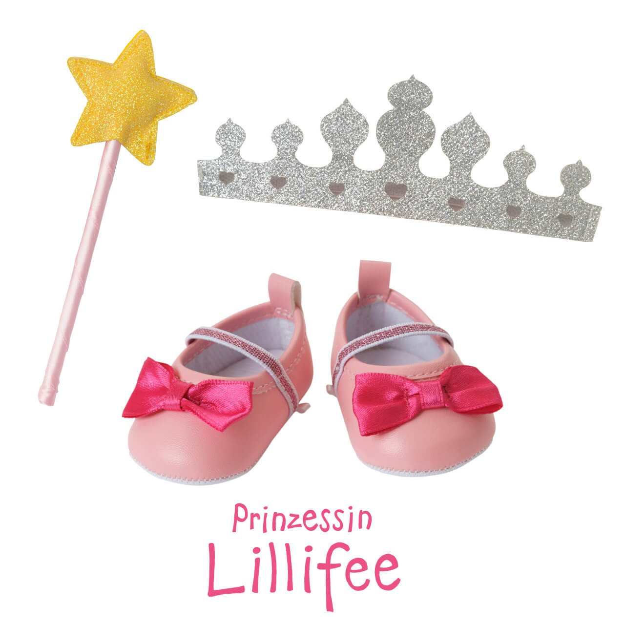 Prinzessin Lillifee 3tlg Puppenschuhe Krone Zauberstab 38-45 cm Prinzessin Lillifee 3tlg Puppenschuhe Krone Zauberstab 38-45 cm von Heless