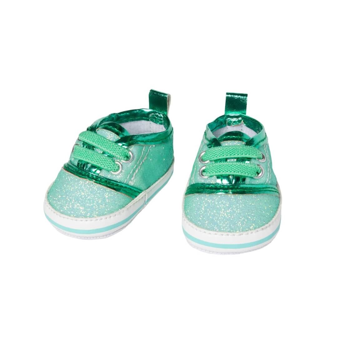 Puppen-Glitzer-Sneakers, mint, Gr. 38-45 cm Puppen-Glitzer-Sneakers, mint, Gr. 38-45 cm von Heless