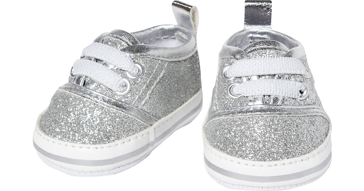 Puppen-Glitzer-Sneakers, silber, Gr. 38-45 cm Puppen-Glitzer-Sneakers, silber, Gr. 38-45 cm von Heless