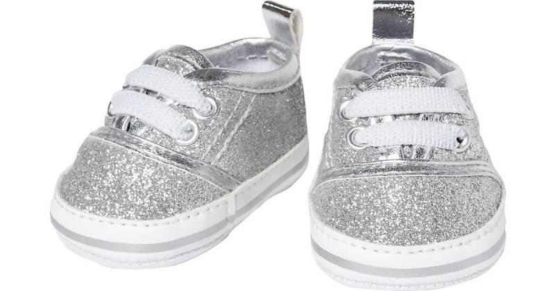 Puppen-Glitzer-Sneakers, silber, Gr. 38-45 cm von Heless