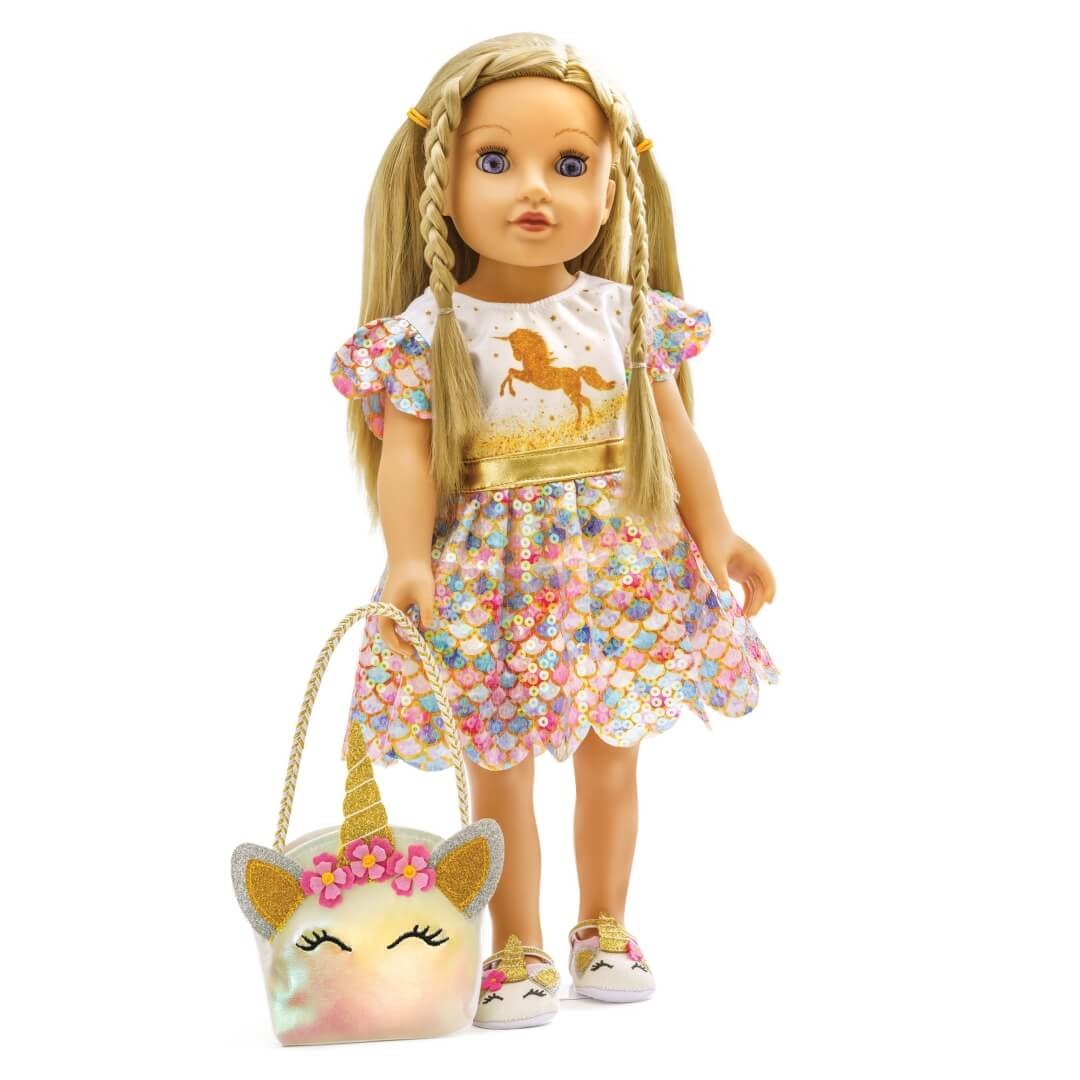 Puppen-Glitzerkleid "Einhorn Goldy", Gr. 35-45 cm Puppen-Glitzerkleid "Einhorn Goldy", Gr. 35-45 cm von Heless