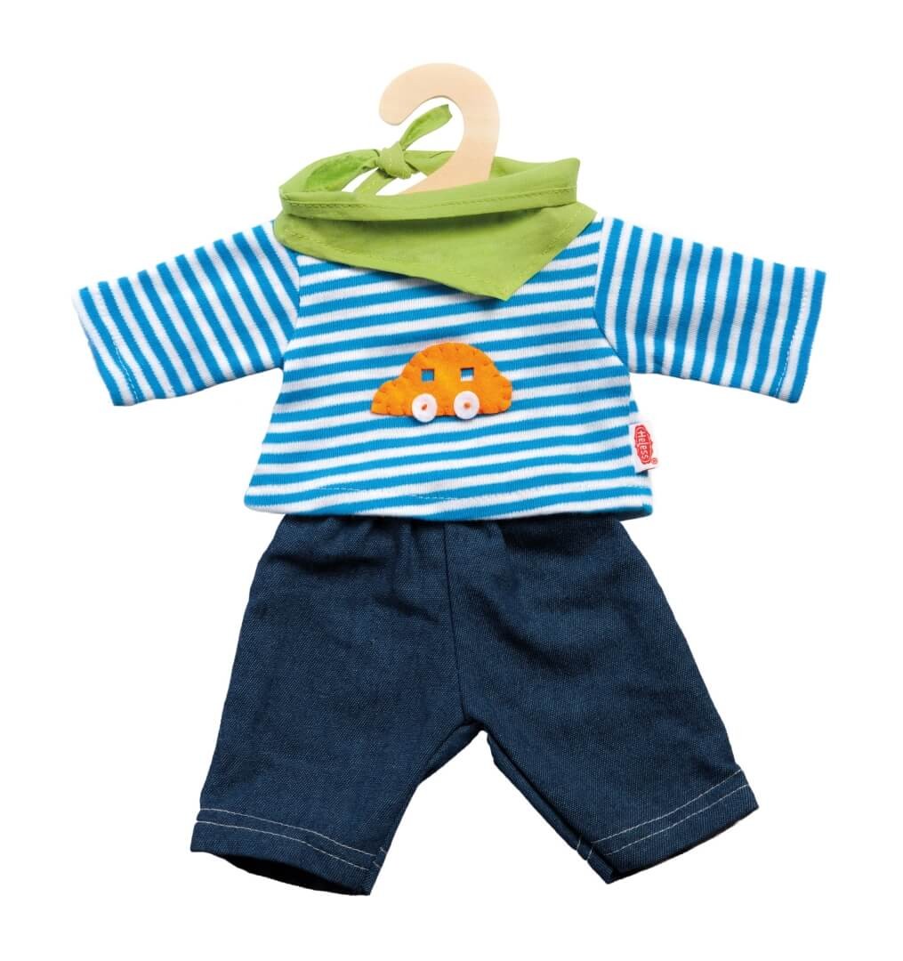 Puppen-Jeans mit Streifenshirt, Gr. 35-45 cm Puppen-Jeans mit Streifenshirt, Gr. 35-45 cm von Heless
