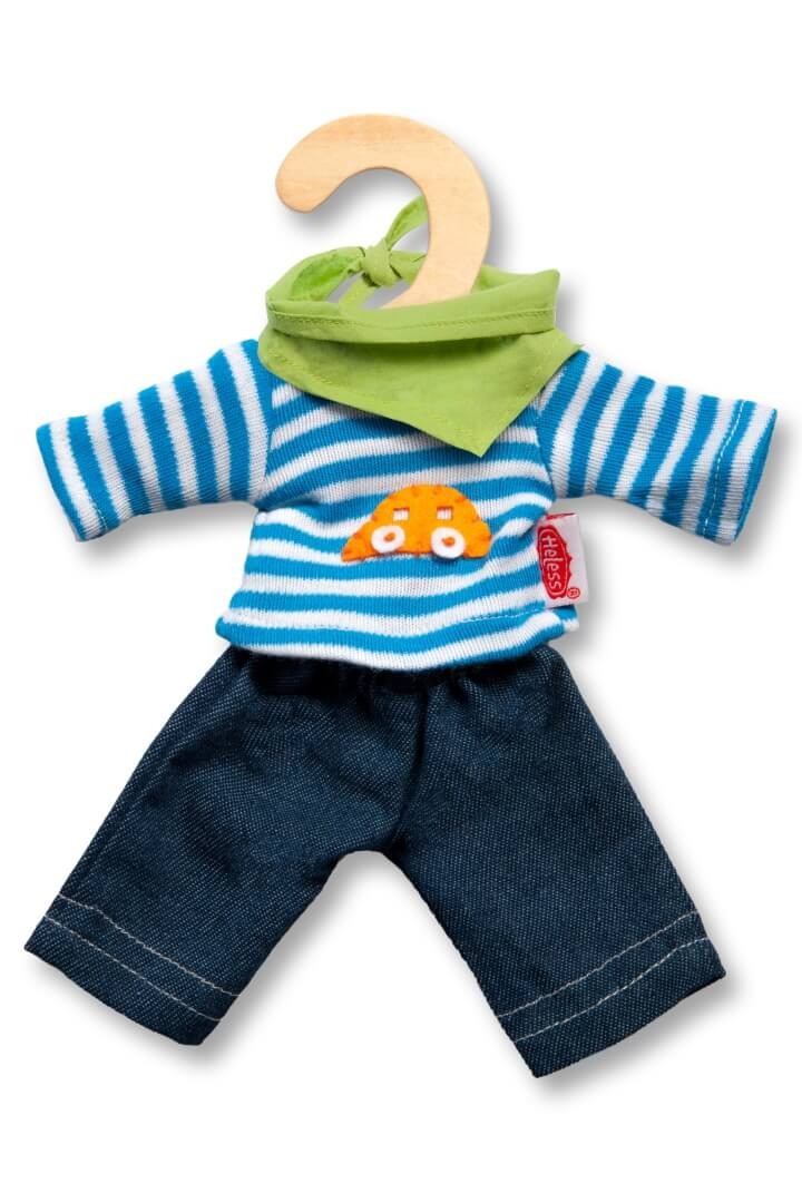 Puppen-Jeans mit Streifenshirt, mini, Gr. 20-25 cm von Heless
