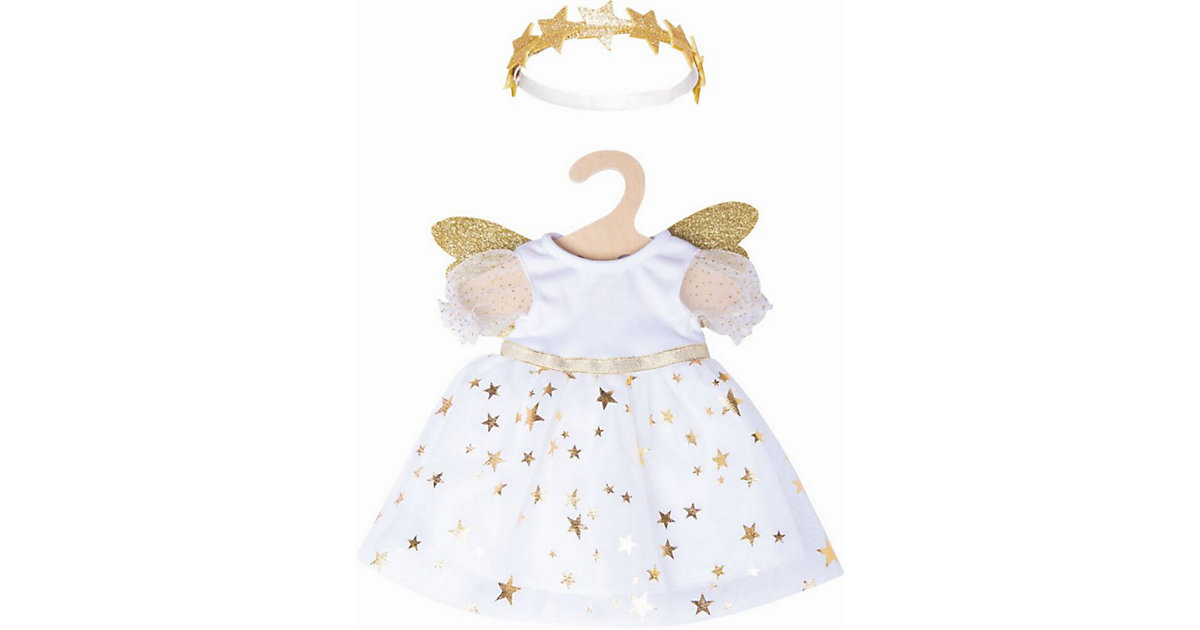 Puppen-Kleid Schutzengel mit Sternen-Haarband, Gr. 28-35 cm weiß/gold Puppen-Kleid Schutzengel mit Sternen-Haarband, Gr. 28-35 cm weiß/gold von Heless