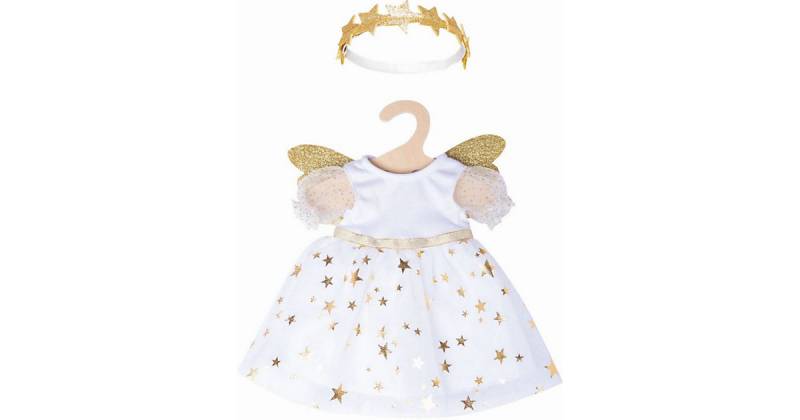 Puppen-Kleid Schutzengel mit Sternen-Haarband, Gr. 28-35 cm weiß/gold von Heless