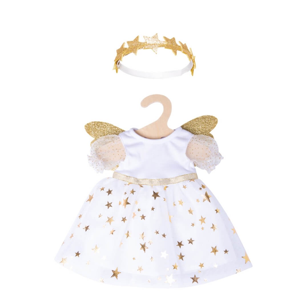 Puppen-Kleid Schutzengel mit Sternen-Haarband, Gr. 35-45 cm Puppen-Kleid Schutzengel mit Sternen-Haarband, Gr. 35-45 cm von Heless