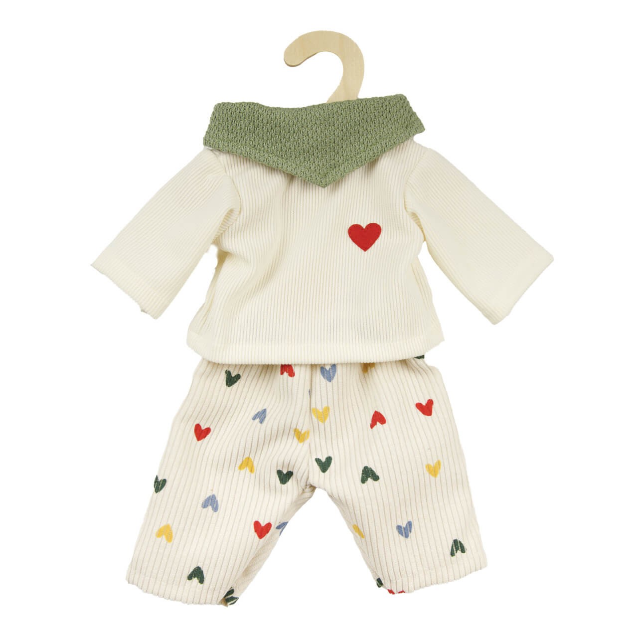 Puppen-Kordhose "Herz-Konfetti" mit T-Shirt und Nickituch, Gr. 35-45 cm Puppen-Kordhose "Herz-Konfetti" mit T-Shirt und Nickituch, Gr. 35-45 cm von Heless