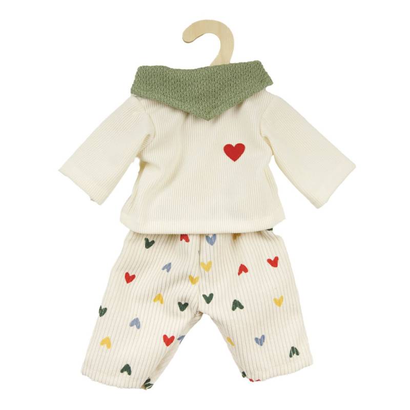 Puppen-Kordhose "Herz-Konfetti" mit T-Shirt und Nickituch, Gr. 35-45 cm von Heless