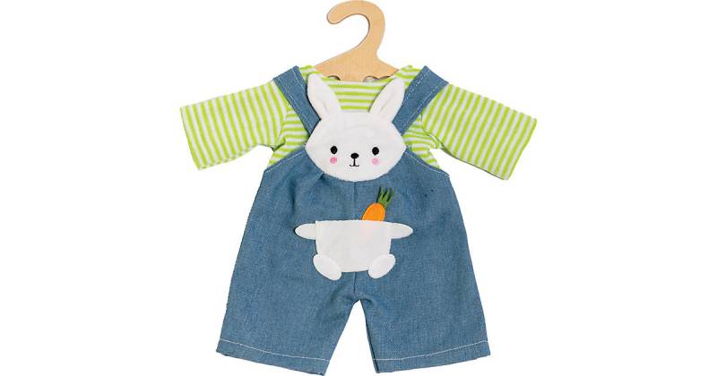 "Puppen-Latzhose mit Ringelshirt ""Bunny Lou"", Gr. 28-35 cm" blau-kombi von Heless