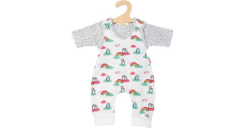 Puppen-Strampler mit T-Shirt Pinguin Pünktchen, Gr. 35-45 cm regenbogen von Heless