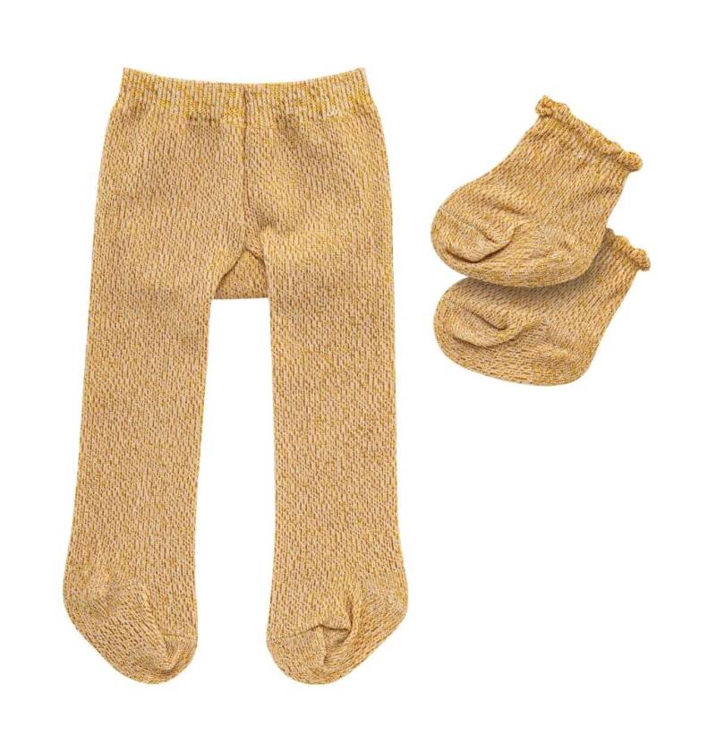Puppen-Strumpfhose mit Söckchen, gold, Gr. 35-45 cm von Heless