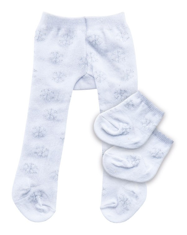 Puppen-Strumpfhose mit Söckchen Eiskristalle, Gr. 28-35 cm von Heless
