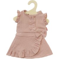 Puppen-Wickelrock mit Rüschen-Top aus 100 % Bio-Baumwolle, rosé, 2-teilig, Gr. von Heless