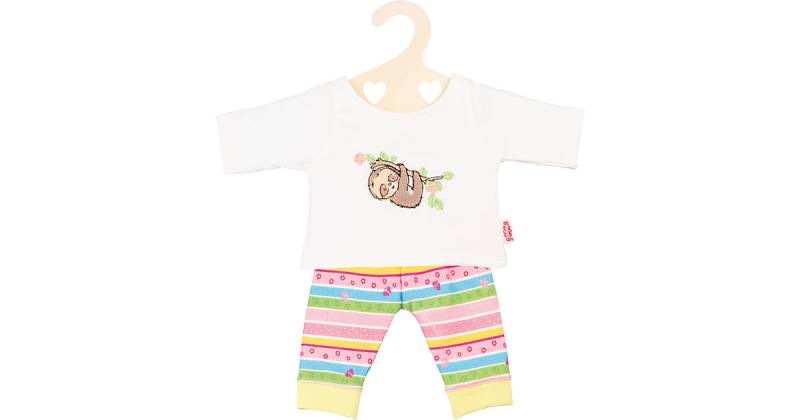 Puppen-Pyjama Faultier Flauschi, Gr. 28-35 cm creme von Heless