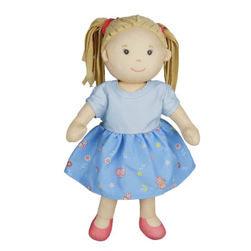 Stoffpuppe ''Nela'' mit Kleidchen und frisierbaren Haaren, 32 cm von Heless