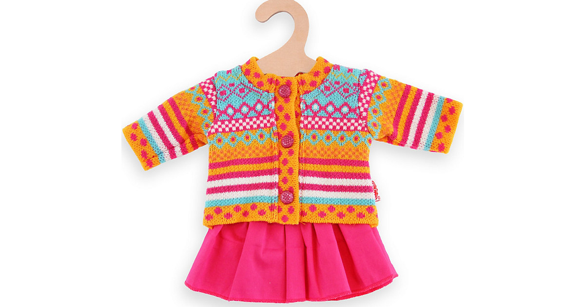 Puppen-Strickjacke und Röckchen Jolly Gr. 28-35 cm orange/pink Puppen-Strickjacke und Röckchen Jolly Gr. 28-35 cm orange/pink von Heless