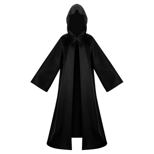 Heliltd Halloween schwarzer Kapuzenumhang Unisex Mittelalter Renaissance Vampir Zauberer Mönch Robe Gothic Kapuzenumhang Cosplay Kostüm Heliltd Halloween schwarzer Kapuzenumhang Unisex Mittelalter Renaissance Vampir Zauberer Mönch Robe Gothic Kapuzenumhang Cosplay Kostüm von Heliltd