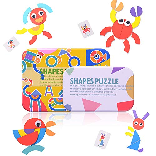 HellDoler Holzpuzzle Montessori Spielzeug Montessori Puzzle Geometrisches Holzpuzzle Montessori Lernspielzeug,36 Puzzleteile und 50 Designkarten HellDoler Holzpuzzle Montessori Spielzeug Montessori Puzzle Geometrisches Holzpuzzle Montessori Lernspielzeug,36 Puzzleteile und 50 Designkarten von HellDoler